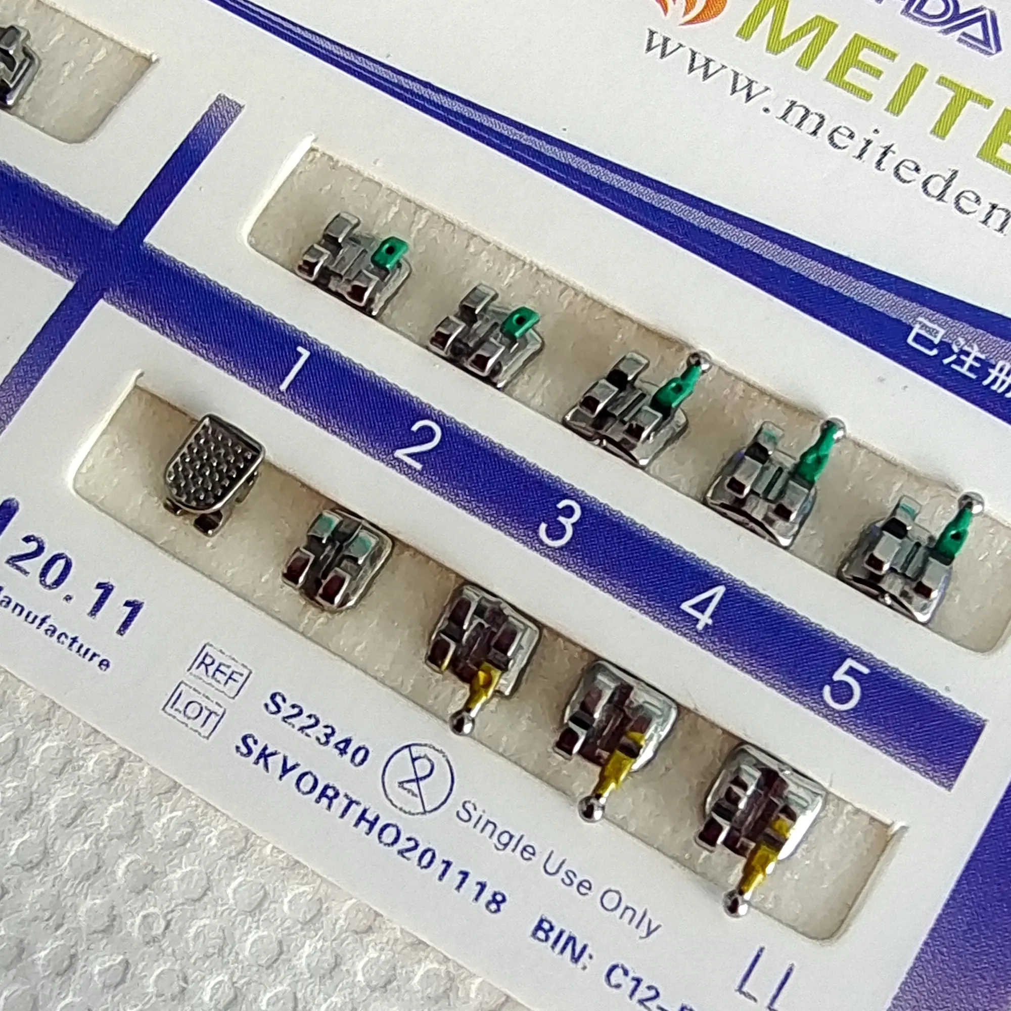 50packs Dental Orthodontic Metal Braces Bracket Mini Roth/MBT/Edgewise 022 Slot Dentist Bracket Dental Metal Bracket