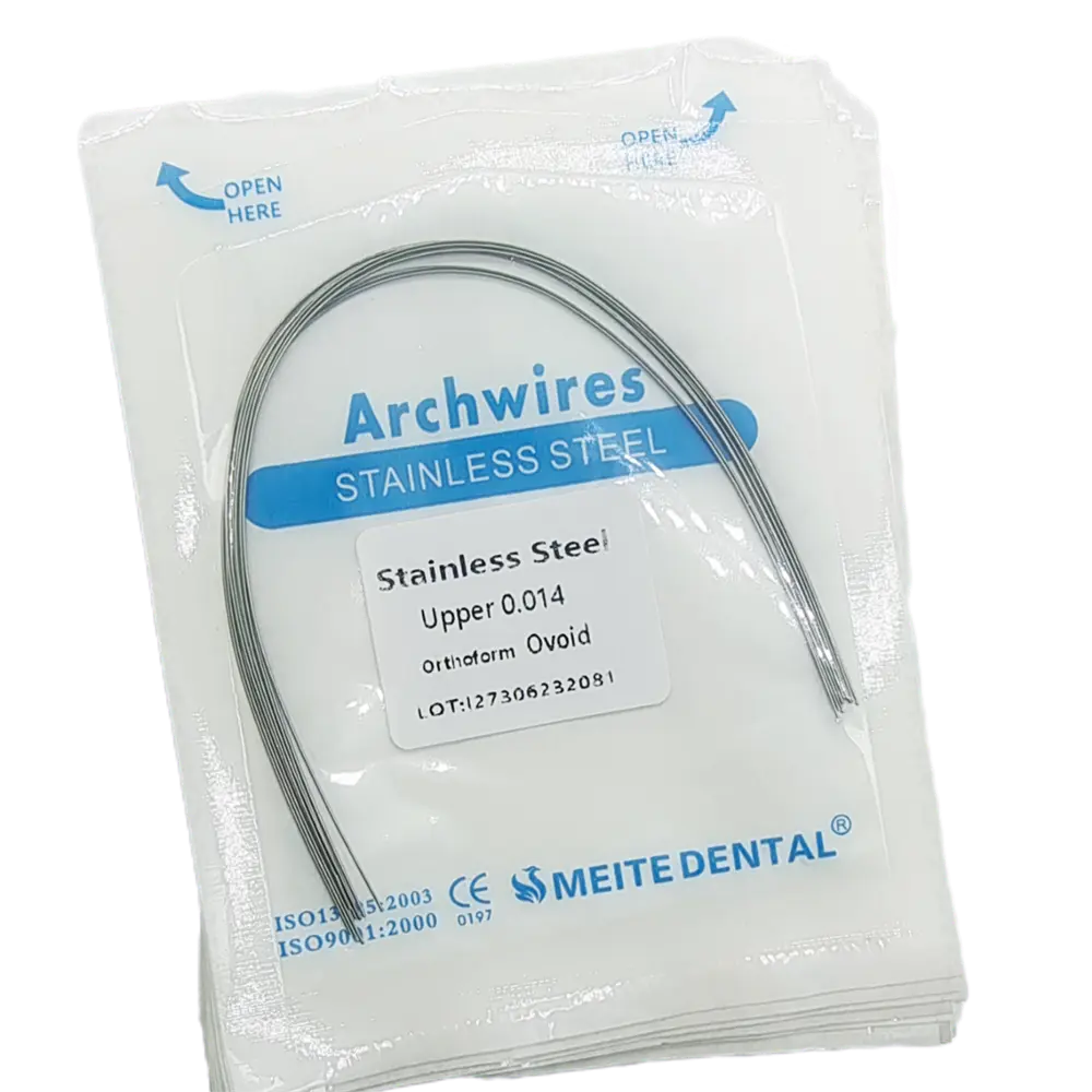 100Bags de alambres de arco redondo de acero inoxidable Dental Orthodontic Stainless Steel Round Arch Wires Oval Form All Sizes