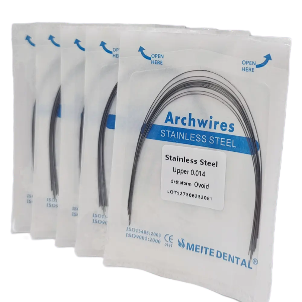 100Bags de alambres de arco redondo de acero inoxidable Dental Orthodontic Stainless Steel Round Arch Wires Oval Form All Sizes
