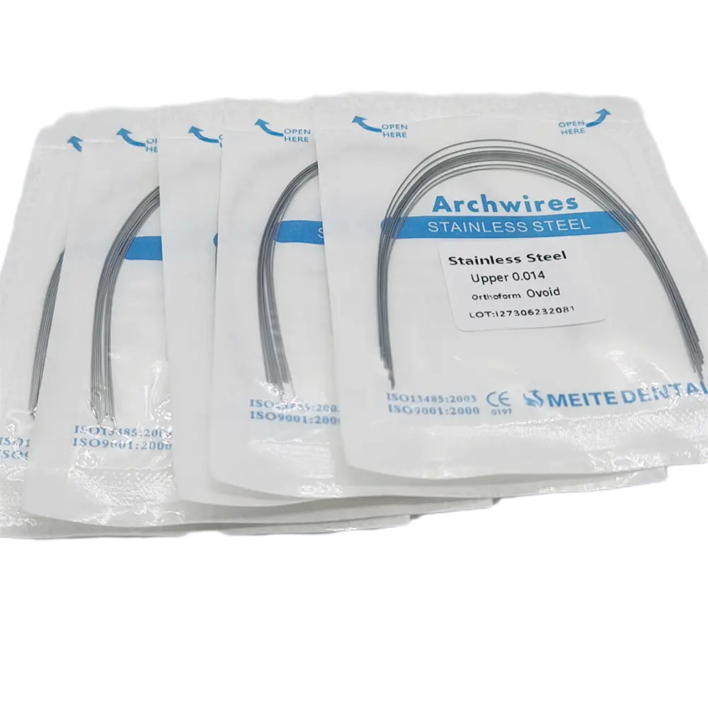 100Bags de alambres de arco redondo de acero inoxidable Dental Orthodontic Stainless Steel Round Arch Wires Oval Form All Sizes