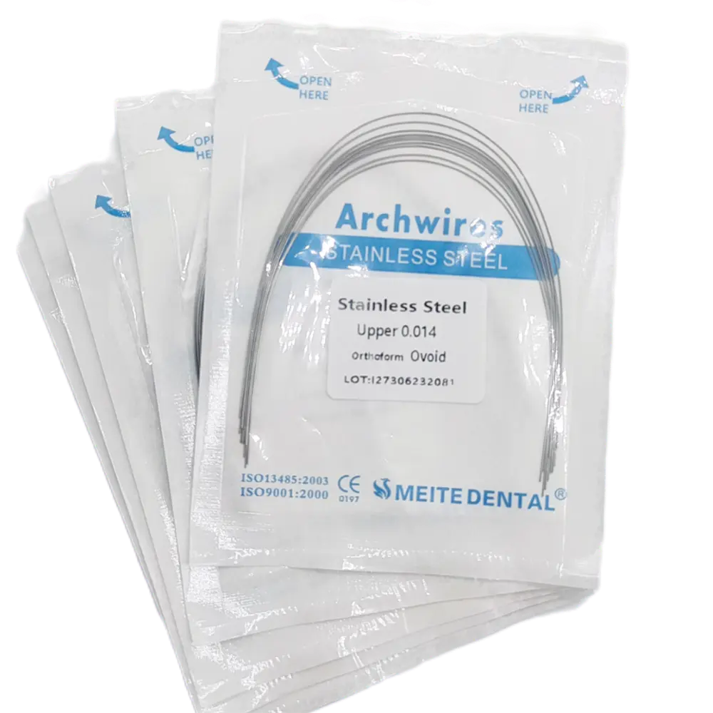 100Bags de alambres de arco redondo de acero inoxidable Dental Orthodontic Stainless Steel Round Arch Wires Oval Form All Sizes