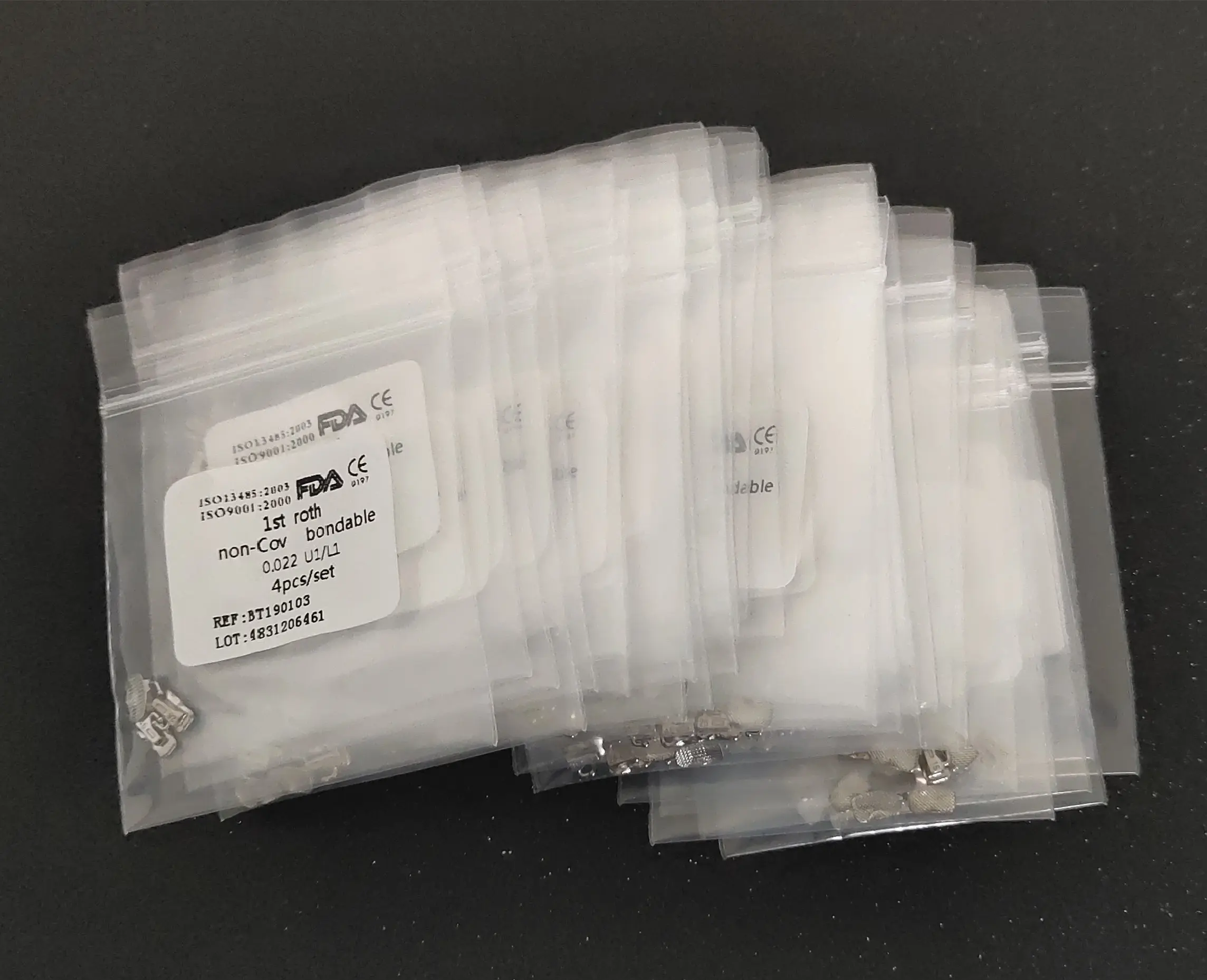 200PCS Buccal Tubes 1st Roth 0.022 Bondable Mesh Base Non-cov Orthodontics 4Pcs/pack U1/L1 U2/L1 U3/L2