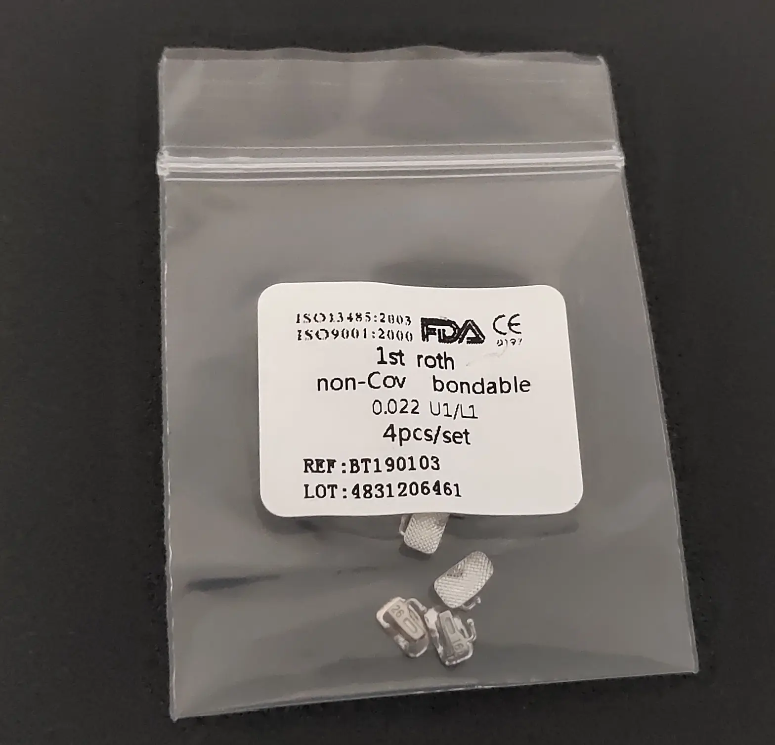200PCS Buccal Tubes 1st Roth 0.022 Bondable Mesh Base Non-cov Orthodontics 4Pcs/pack U1/L1 U2/L1 U3/L2