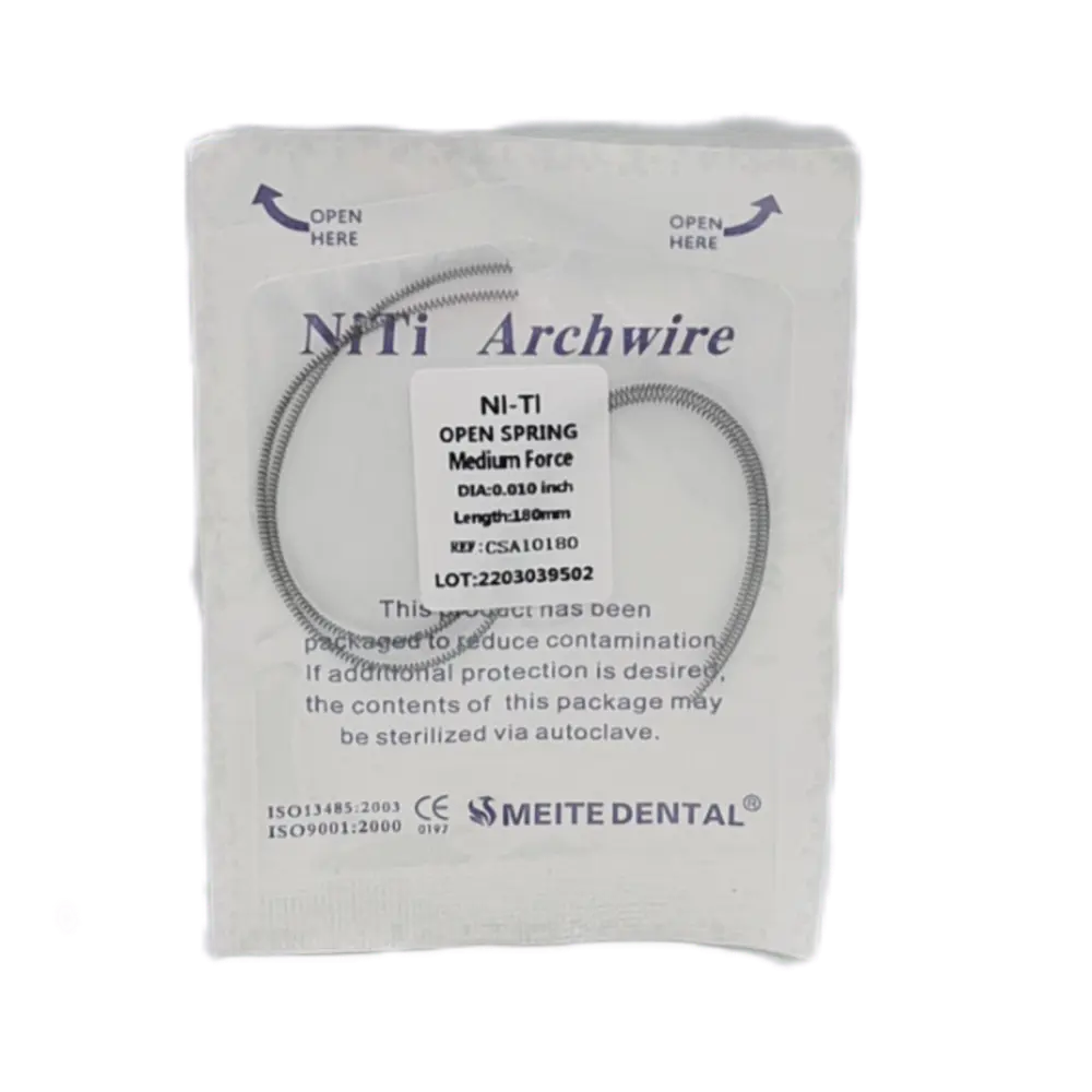 10Bags Orthodontic Dental Niti Open Coil Spring 0.010*180mm 0.012*180mm 2pc/Bag Resorte de bobina abierta para ortodoncia Dental