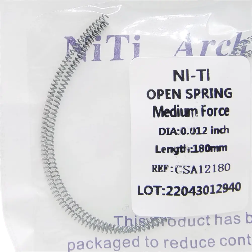 10Bags Orthodontic Dental Niti Open Coil Spring 0.010*180mm 0.012*180mm 2pc/Bag Resorte de bobina abierta para ortodoncia Dental