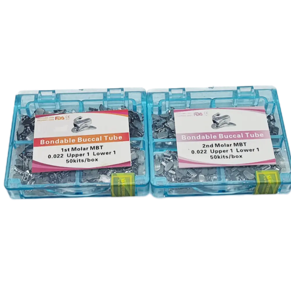 50Sets Orthodontic Buccal Tube Set Mesh Base Brakets Bondable Non-Convertible Buccal Tubes Dental Orthodontic
