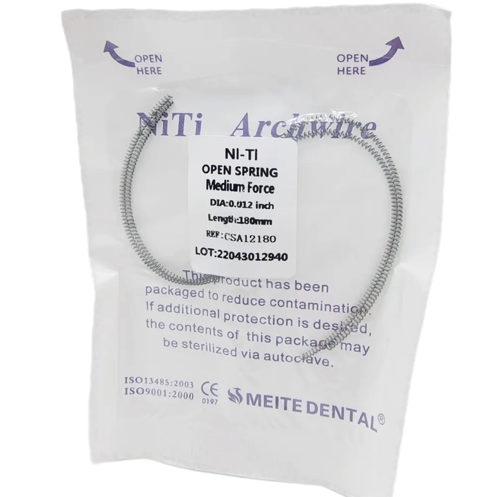 10Bags Orthodontic Dental Niti Open Coil Spring 0.010*180mm 0.012*180mm 2pc/Bag Resorte de bobina abierta para ortodoncia Dental