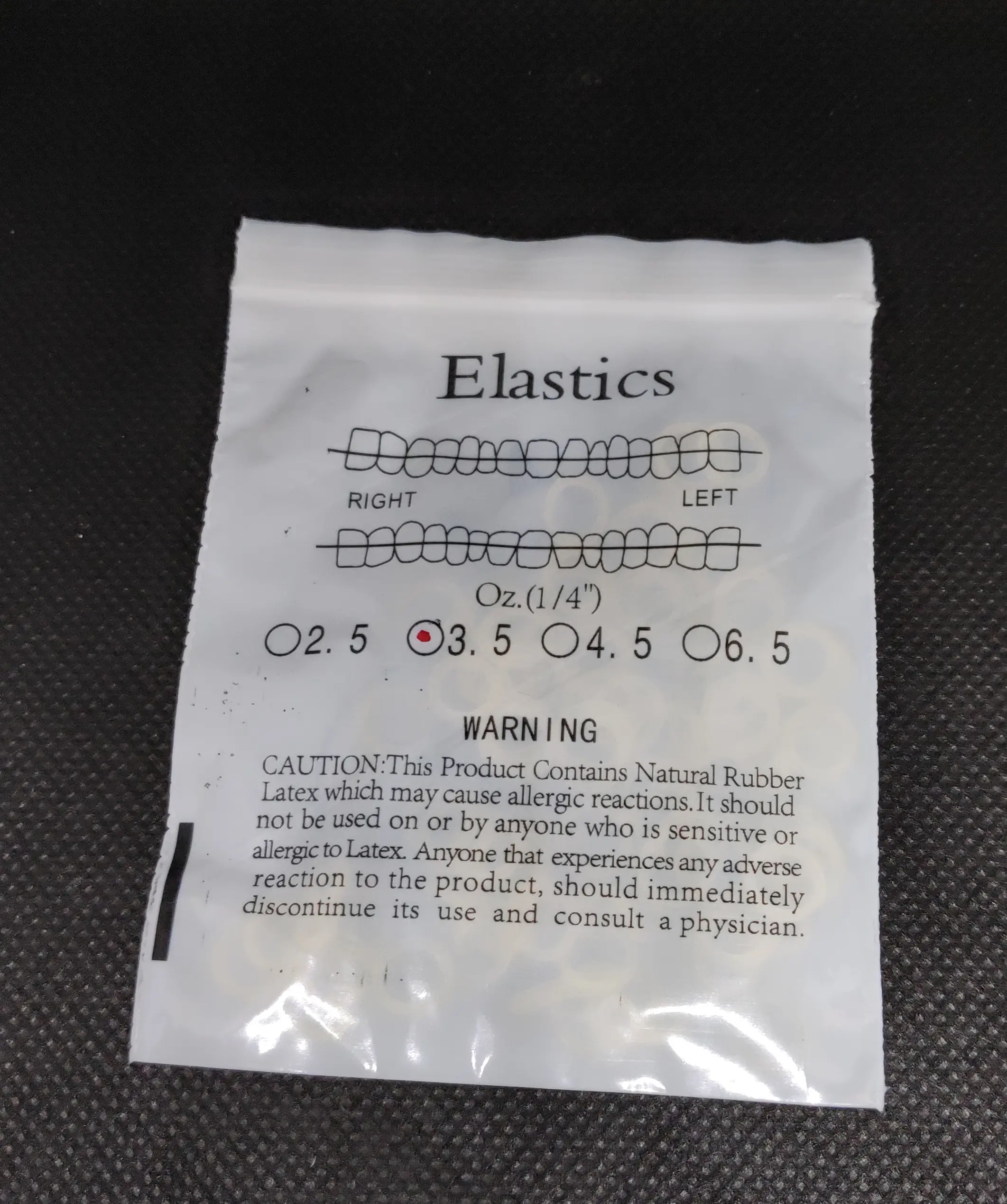 5000 Pcs Dental Orthodontics Elastic Rubber Bands Latex 3.5OZ 4.5oz 6.5oz 1/4 1/8 3/16 5/16 3/8