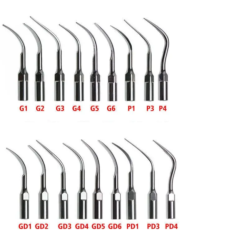 5Pcs Dental Ultrasonic Scaler Handpiece Tips P1 G1 Wrench fit For EMS/SATELEC/VRN