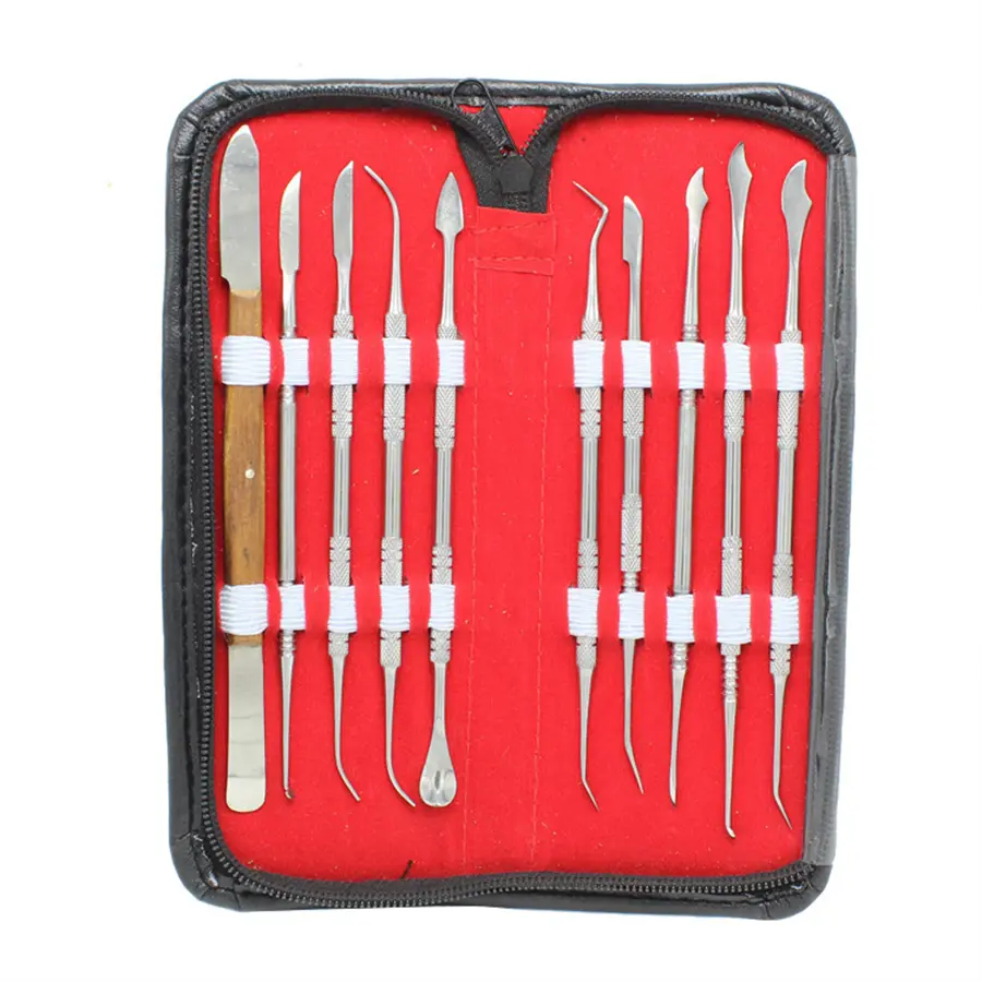 10pcs/Set Dental Spatulas Plaster Knife Practical Versatile Teeth Wax Carving Tool Set Dental Dentistry Instrument Tools