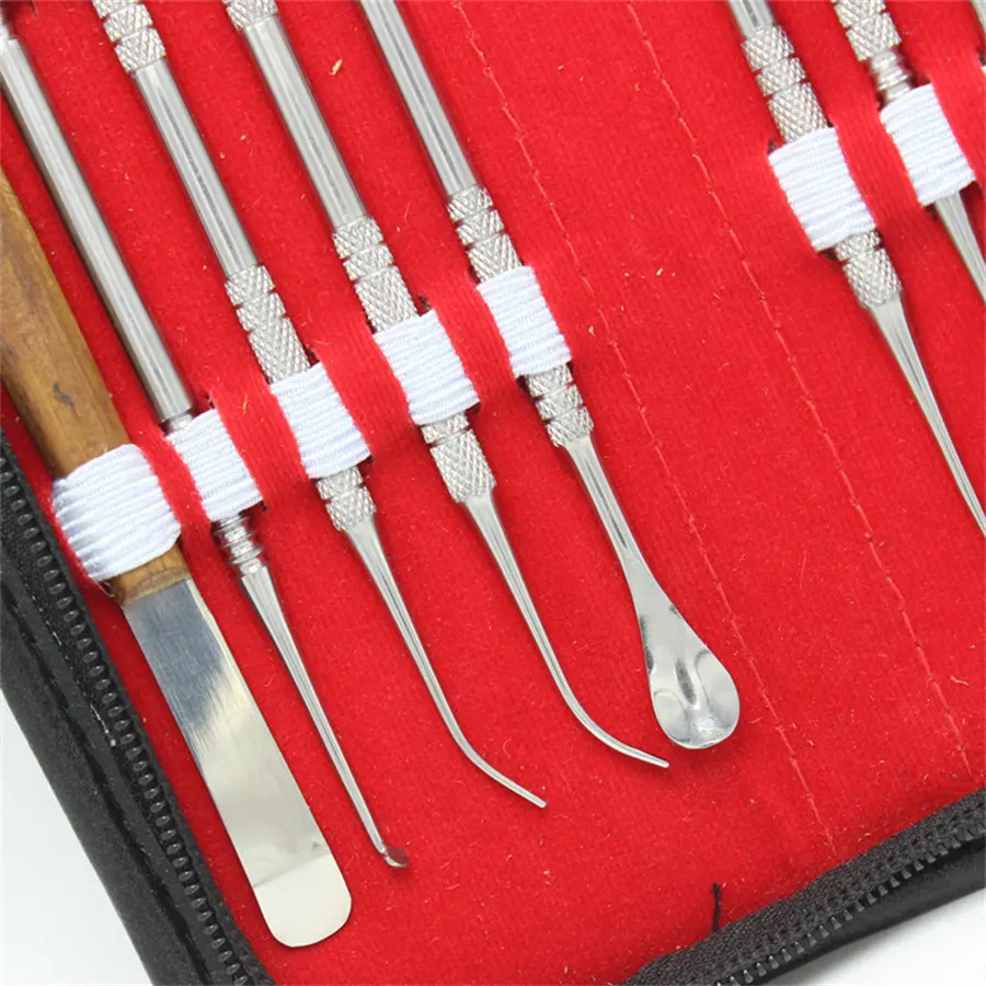10pcs/Set Dental Spatulas Plaster Knife Practical Versatile Teeth Wax Carving Tool Set Dental Dentistry Instrument Tools