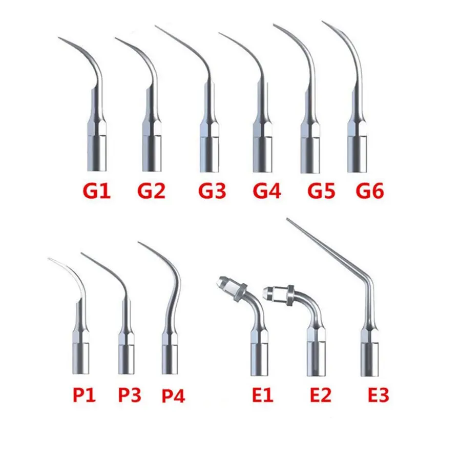 5Pcs consejos de escalador Dental Ultrasonic Scaler Handpiece/Tips/Wrench/fit EMS/SATELEC/VRN Escarificador ultrasónico Dental