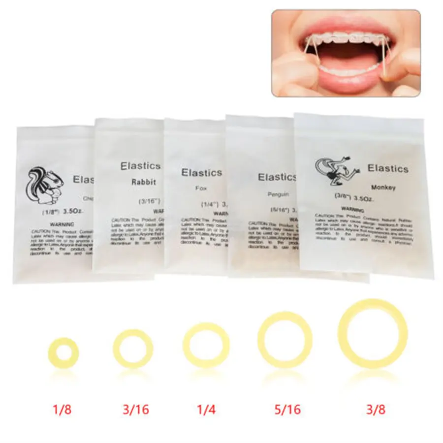 50Bag Dental Orthodontic Rubber Bands Ortho Elastics Latex Braces Non-toxic Tool 3.5oz/4.5oz/6.5oz Dentist Rubber Bands