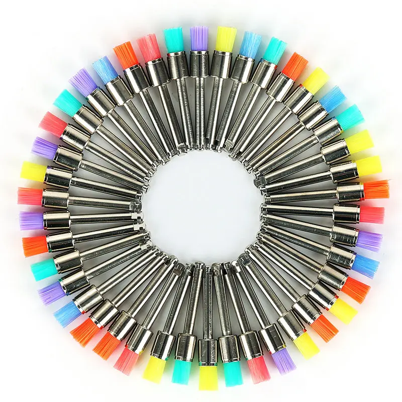 100pcs Dental Prophy Brushes Polishing Polisher Disposable Latch type Mixed color Plat Used for stain removal and polish