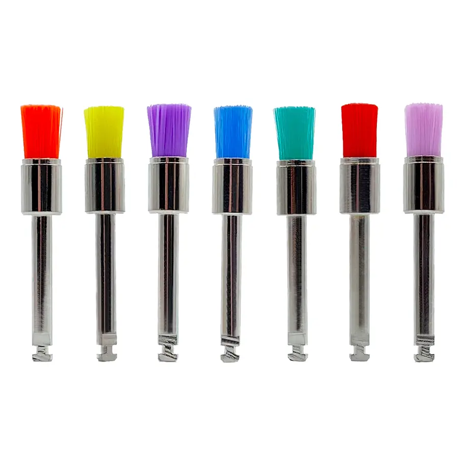 100pcs Dental Prophy Brushes Polishing Polisher Disposable Latch type Mixed color Plat Used for stain removal and polish
