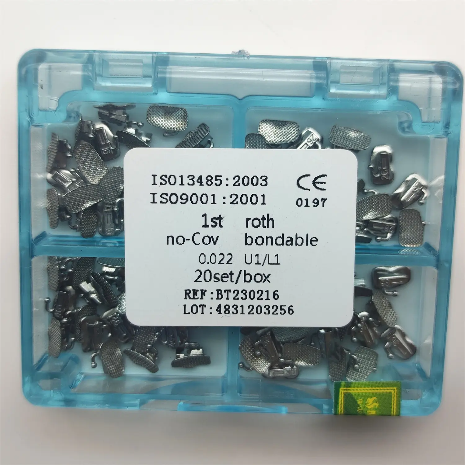 80Pcs/20Sets Dental Orthodontic Buccal Tubes 1st Molar Bondable Mesh Base Non-Convertible Single Roth MBT 0.022 4Pcs/Set