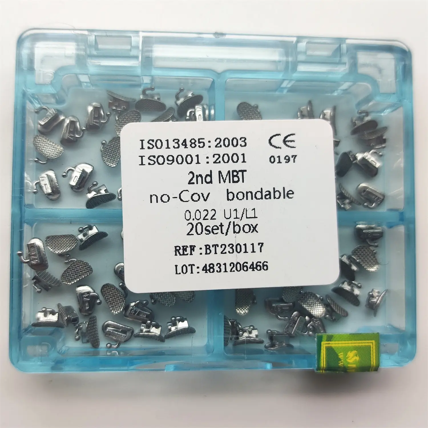 80Pcs/20Sets Dental Orthodontic Buccal Tubes 1st Molar Bondable Mesh Base Non-Convertible Single Roth MBT 0.022 4Pcs/Set