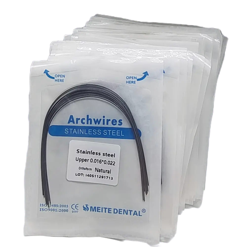 10Packs/100Wires Dental de acero inoxidable Stainless Steel Round/Rectangular Arch Wires Arcs Odontologia ArchesNature Form