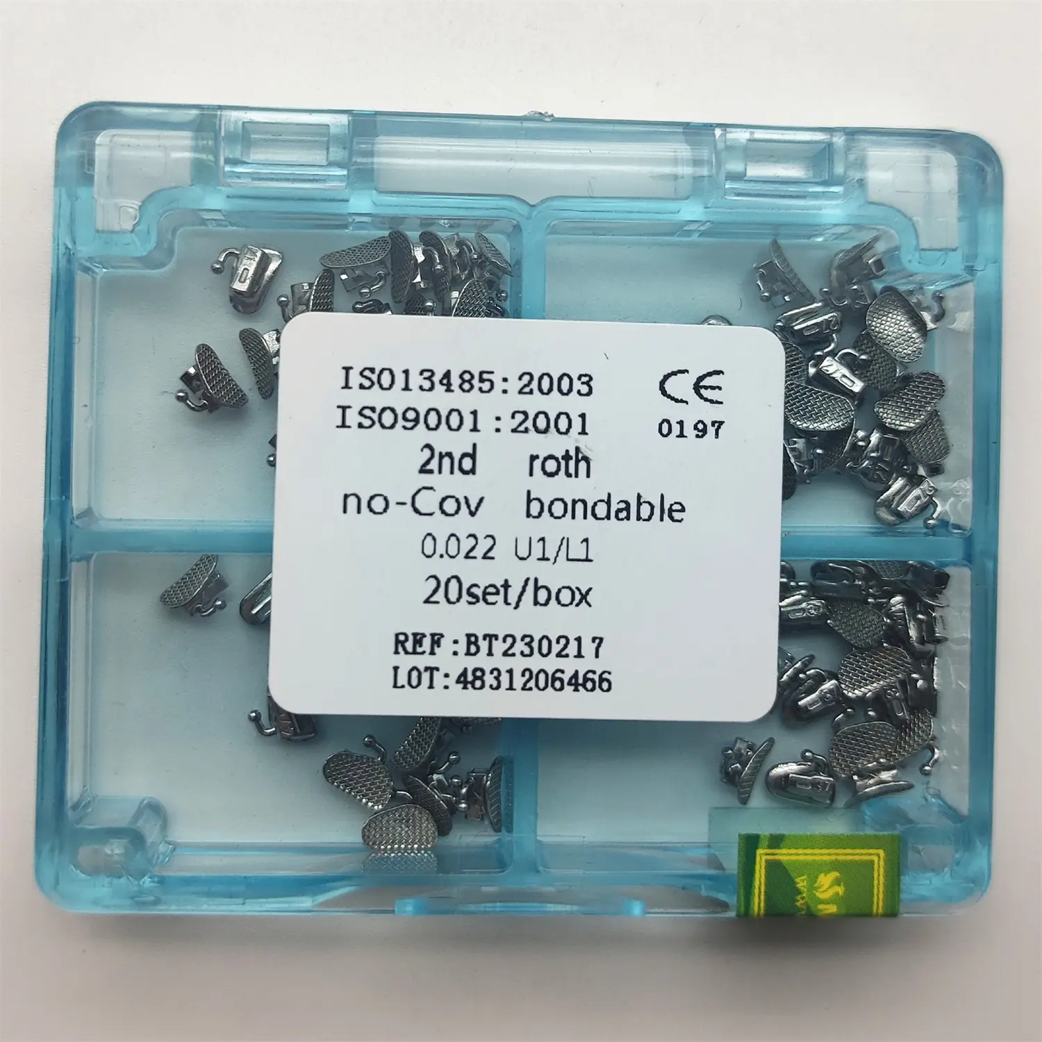 80Pcs/20Sets Dental Orthodontic Buccal Tubes 1st Molar Bondable Mesh Base Non-Convertible Single Roth MBT 0.022 4Pcs/Set