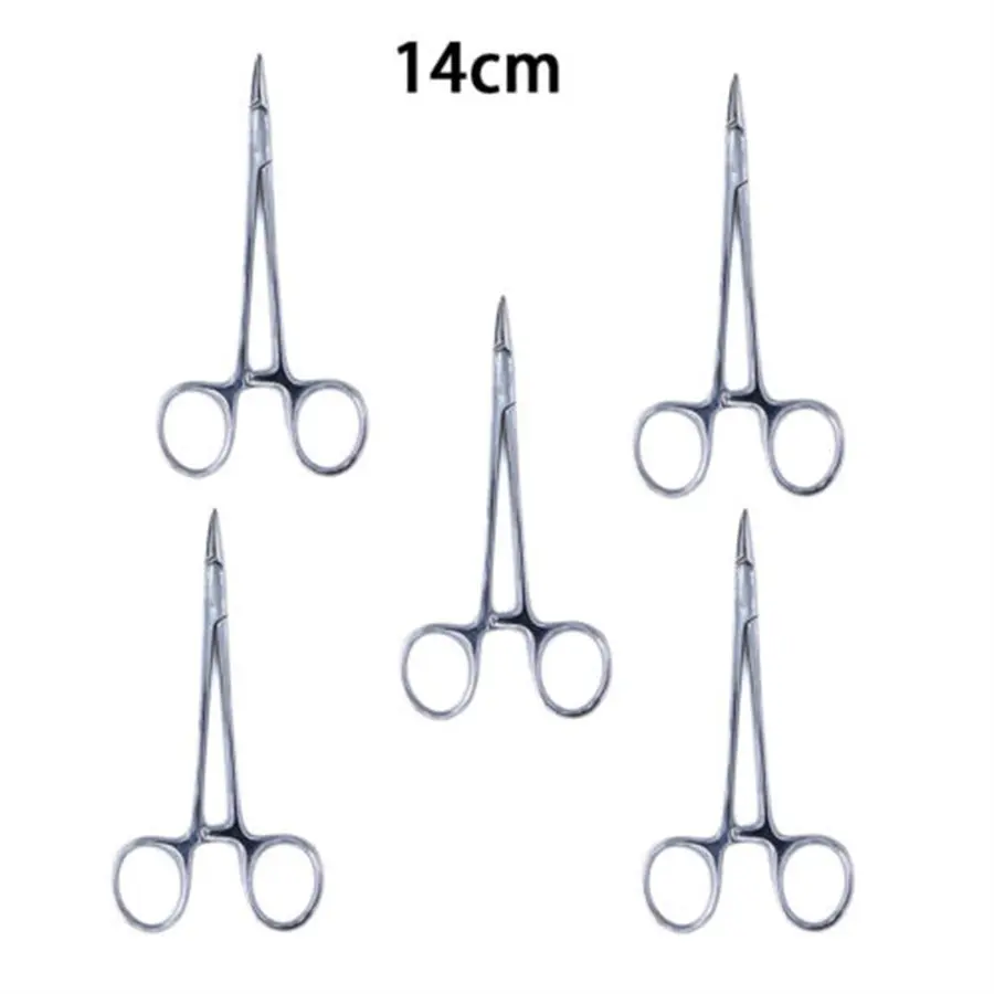 1pc Stainless Steel Hemostatic Forceps Surgical Forceps Tool Hemostat Locking Clamps Forceps Fishing Pliers Curved Tip