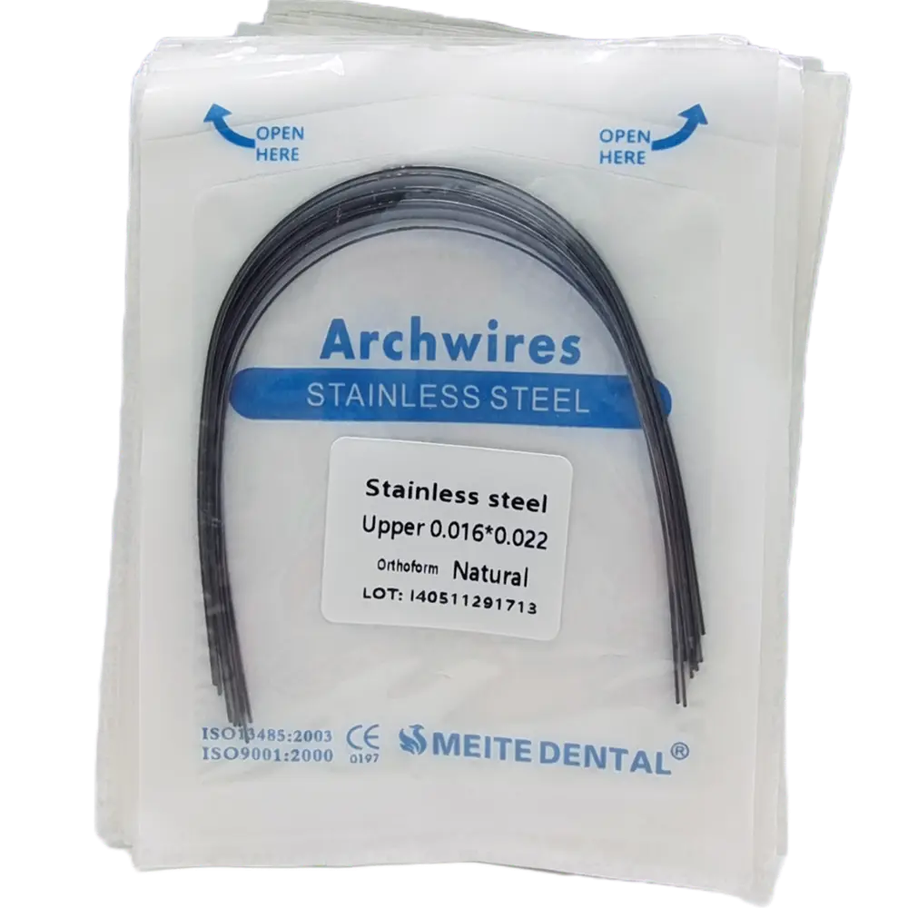 10Packs/100Wires Dental de acero inoxidable Stainless Steel Round/Rectangular Arch Wires Arcs Odontologia ArchesNature Form