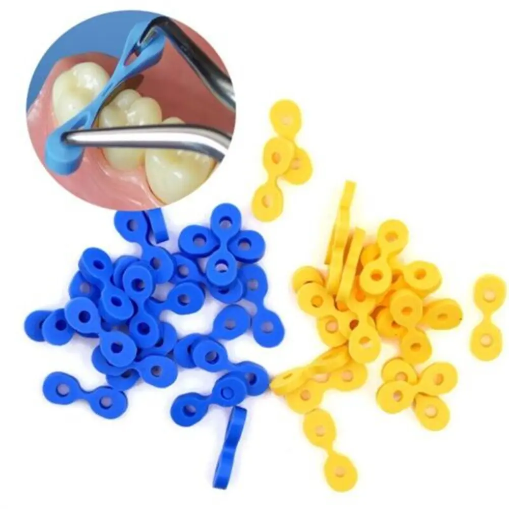 40Pcs Dental Wedge Matrix Matrices Tooth Seperator Elastic Rubber Fixing Wedges 2.0/2.5 MM Fit Into Any Interdental Space