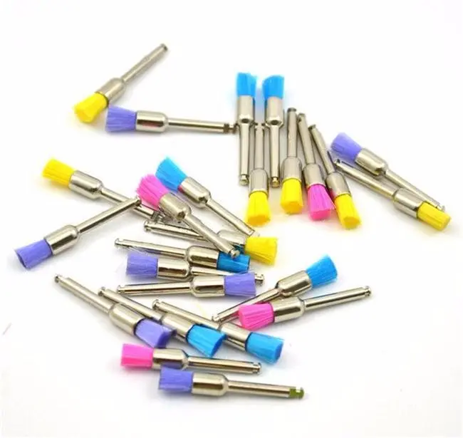 100Pcs Dental Prophylaxis Brush RA Shank 2.35mm Teeth Whitening Polisher for Contra Angle Handpiece