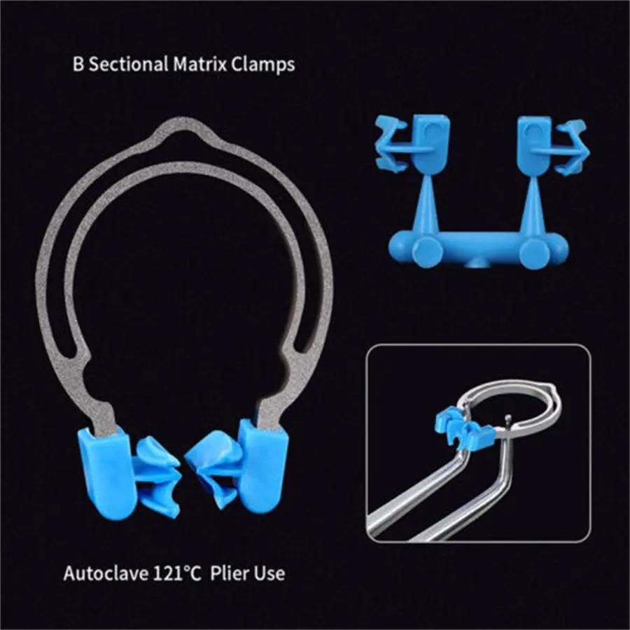 Dental Matrix Sectional Contoured Matrices Clamps Wedges Metal Spring Clip Rings Dentist Tools Dental Lab Instrument