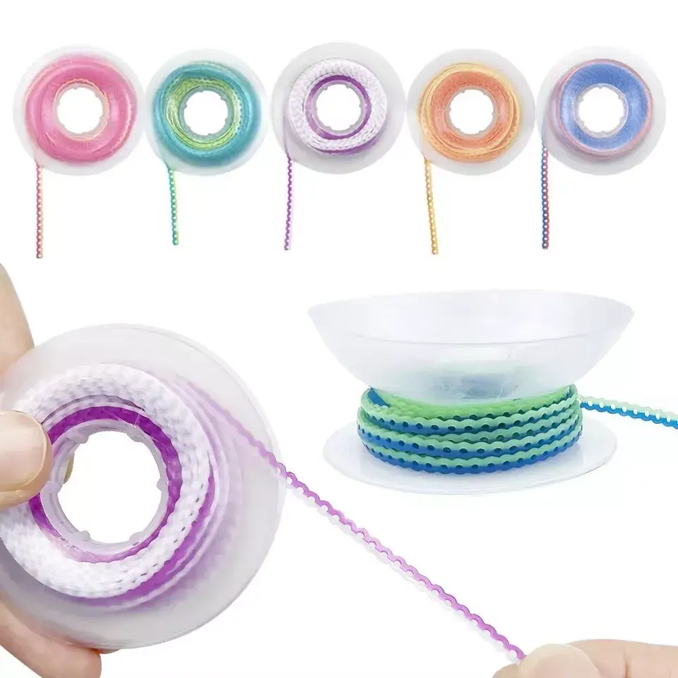 Dental Orthodontic Elastic Ultra Power Chain Rubber Band Short Dentist Orthodontic Device Double Color