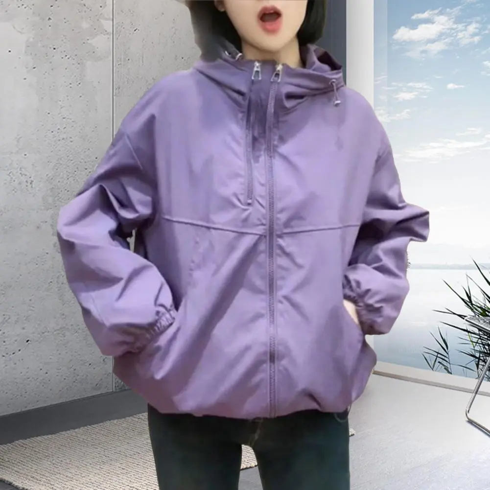 Sun Protection Jacket Women Ultra Light Thin Hooded Sun Coat Quick Dry Anti UV Windbreaker Sun Protection Clothing Lady Outerwea