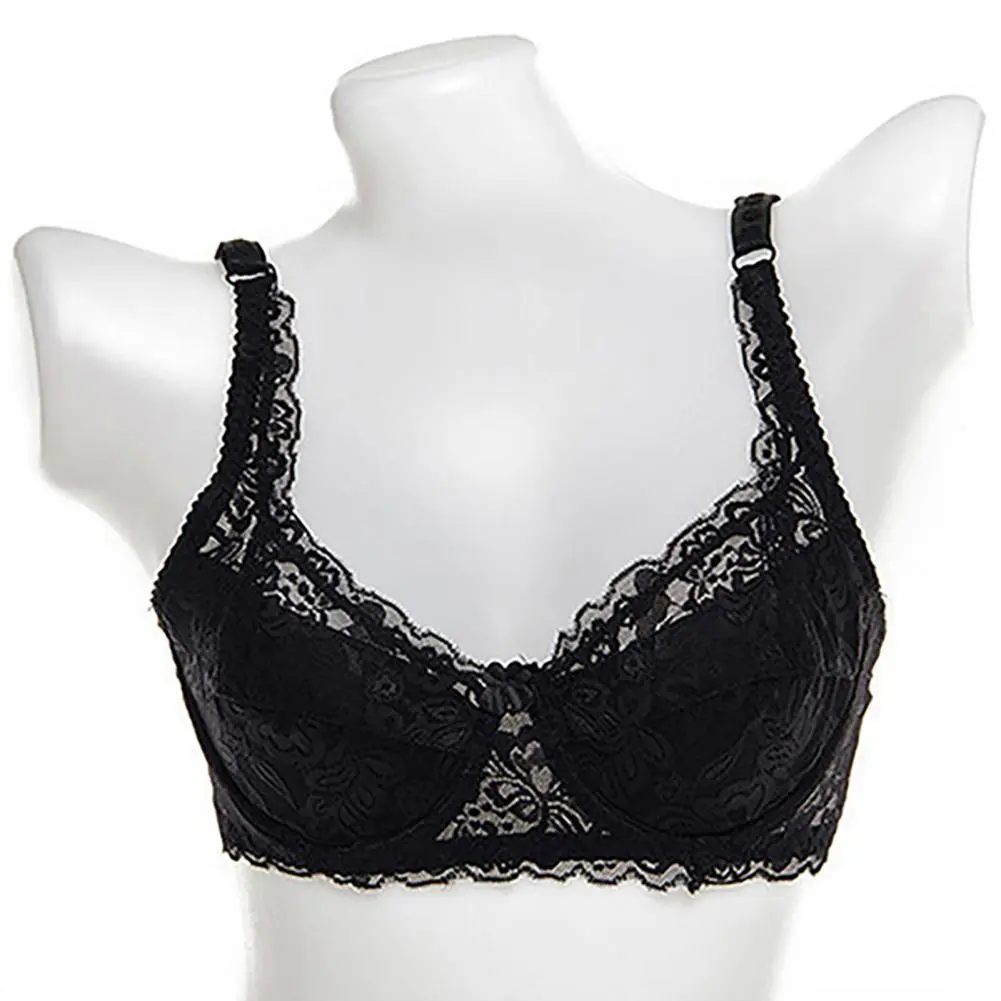 Full Cup Women Sexy Lace Bra Ultra-Thin Deep V Push Up Shaping Padded Brassiere Ladies Gathering Bra Fashion Women Underwear