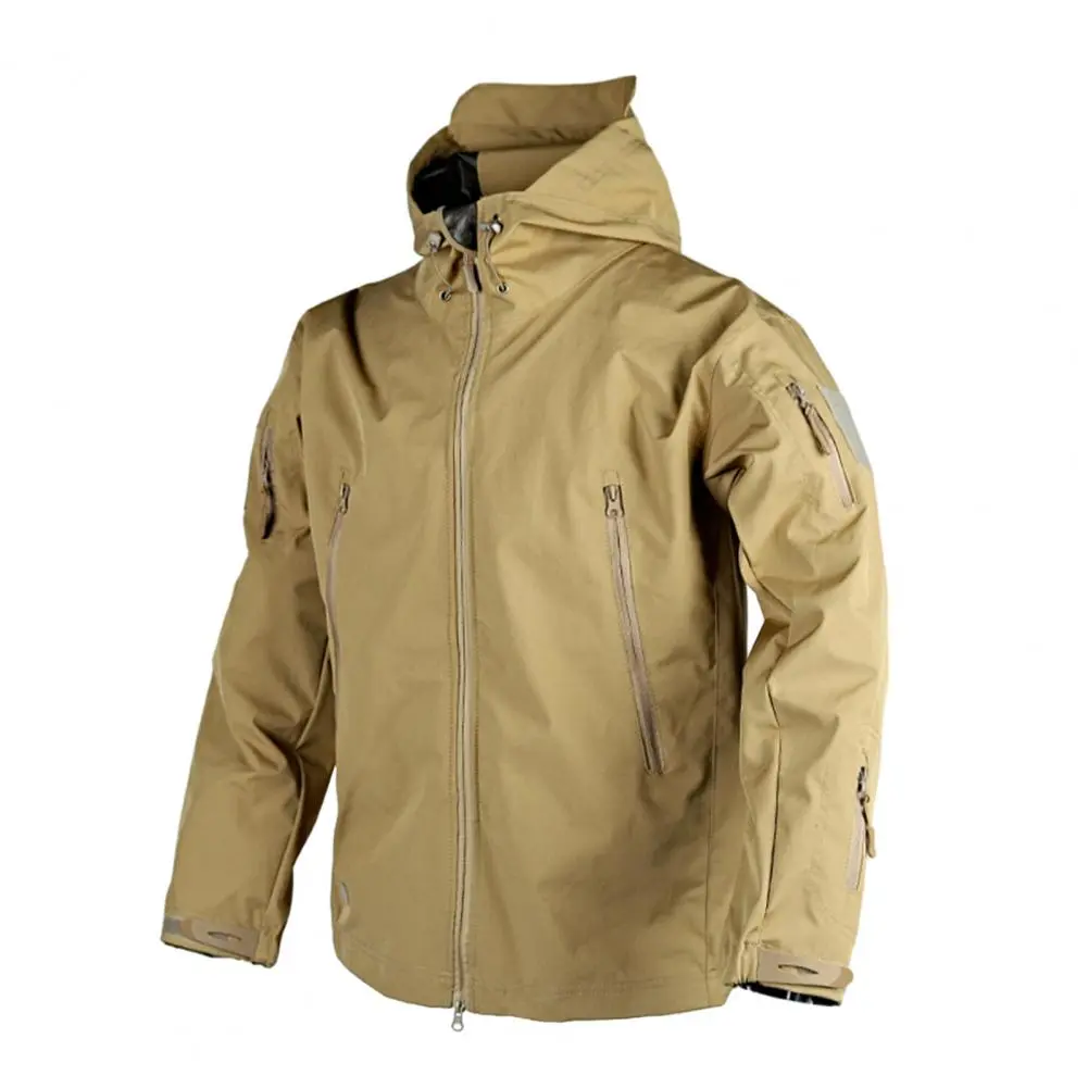 Stand Neck Jacket Thermal Warm Work Coats Safari Jacket Hiking Outwear Windbreaker Fastener Tape Mountaineering Jacket