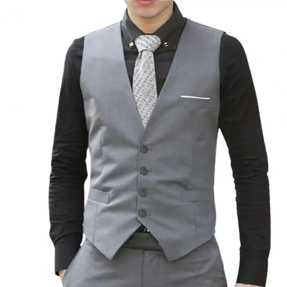 2025 Men Vest Single-breasted V Neck Formal Waistcoat Suit Vest Men Wedding Summer Beach One Piece Waistcoat V Neck Fashion Cost