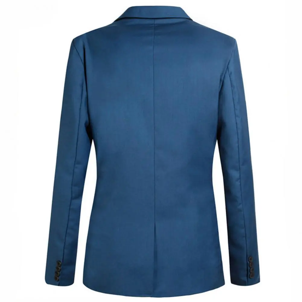 Suit Jacket Solid Color Flap Pockets Men Blazer Classic Casual Business Male Suit Coat Single Button Lapel Suit Jacket Male