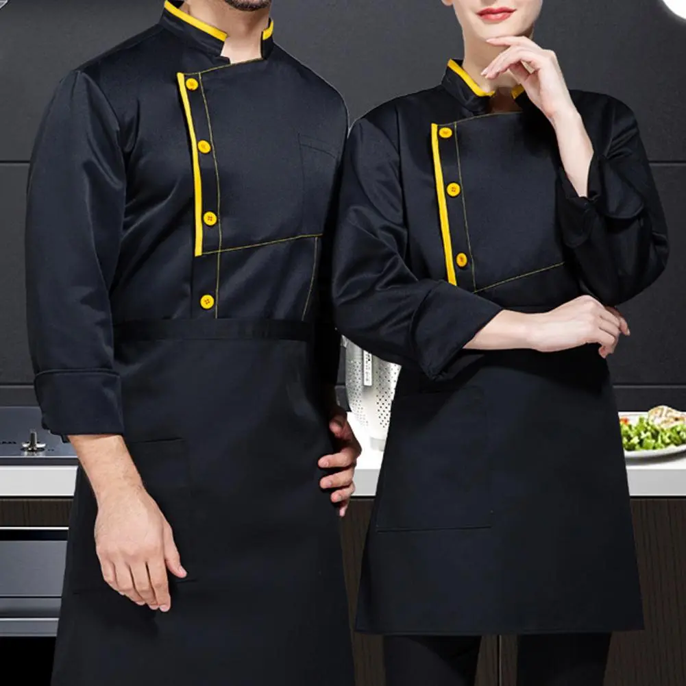 Chef Uniform Short Sleeve Stand Collar Unisex Chef Coat Stain-resistant Cook Kitchen Bakery Canteen Restaurant Waiter shirt