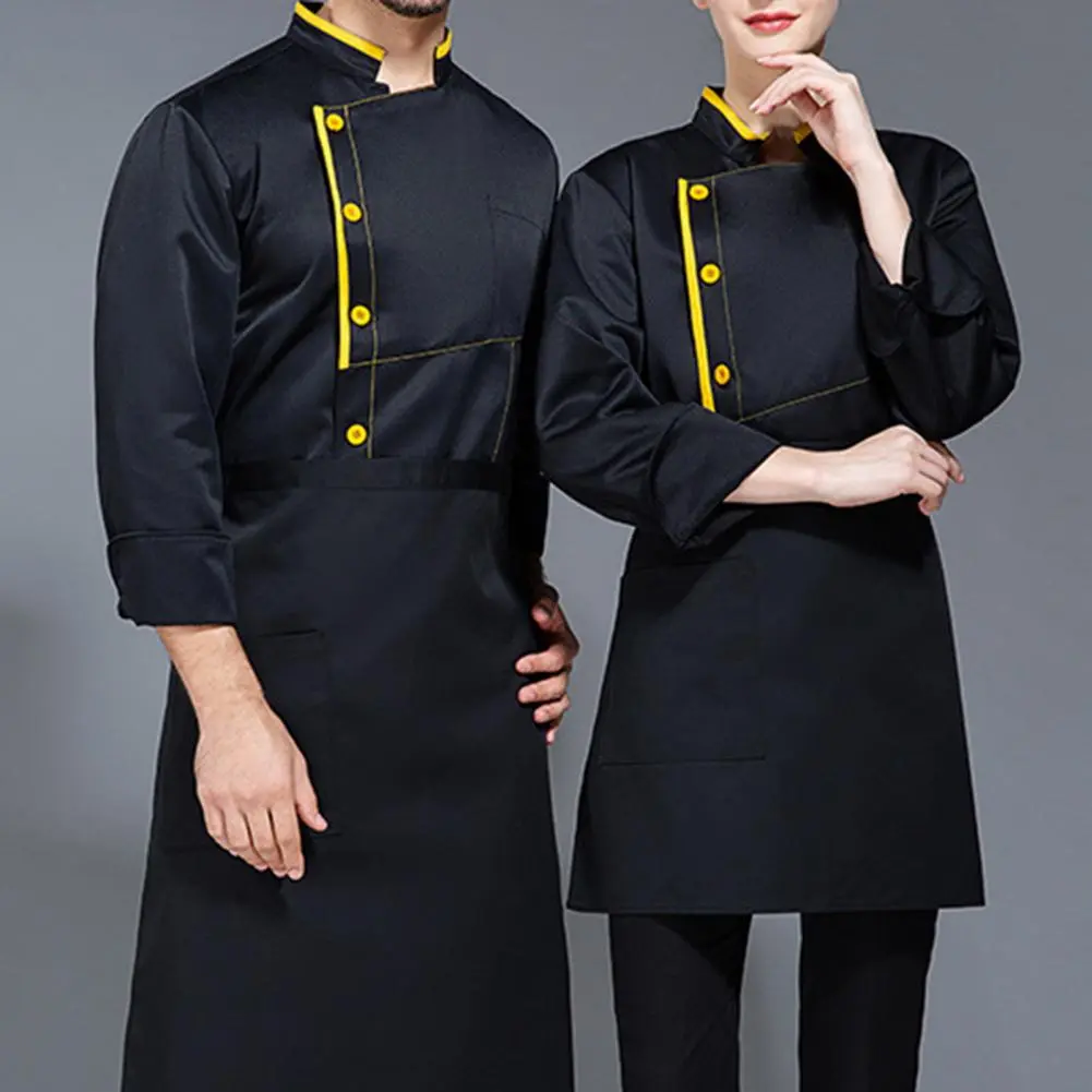 Chef Uniform Short Sleeve Stand Collar Unisex Chef Coat Stain-resistant Cook Kitchen Bakery Canteen Restaurant Waiter shirt