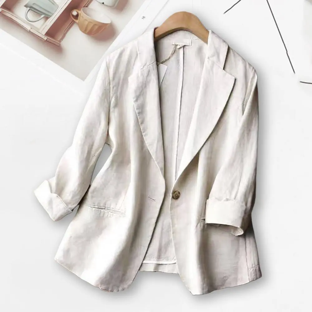 Women Suit Coat Korean Turn down Collar Long Sleeves Women Jacket Office Ladies Lapel Pockets Women Jackets