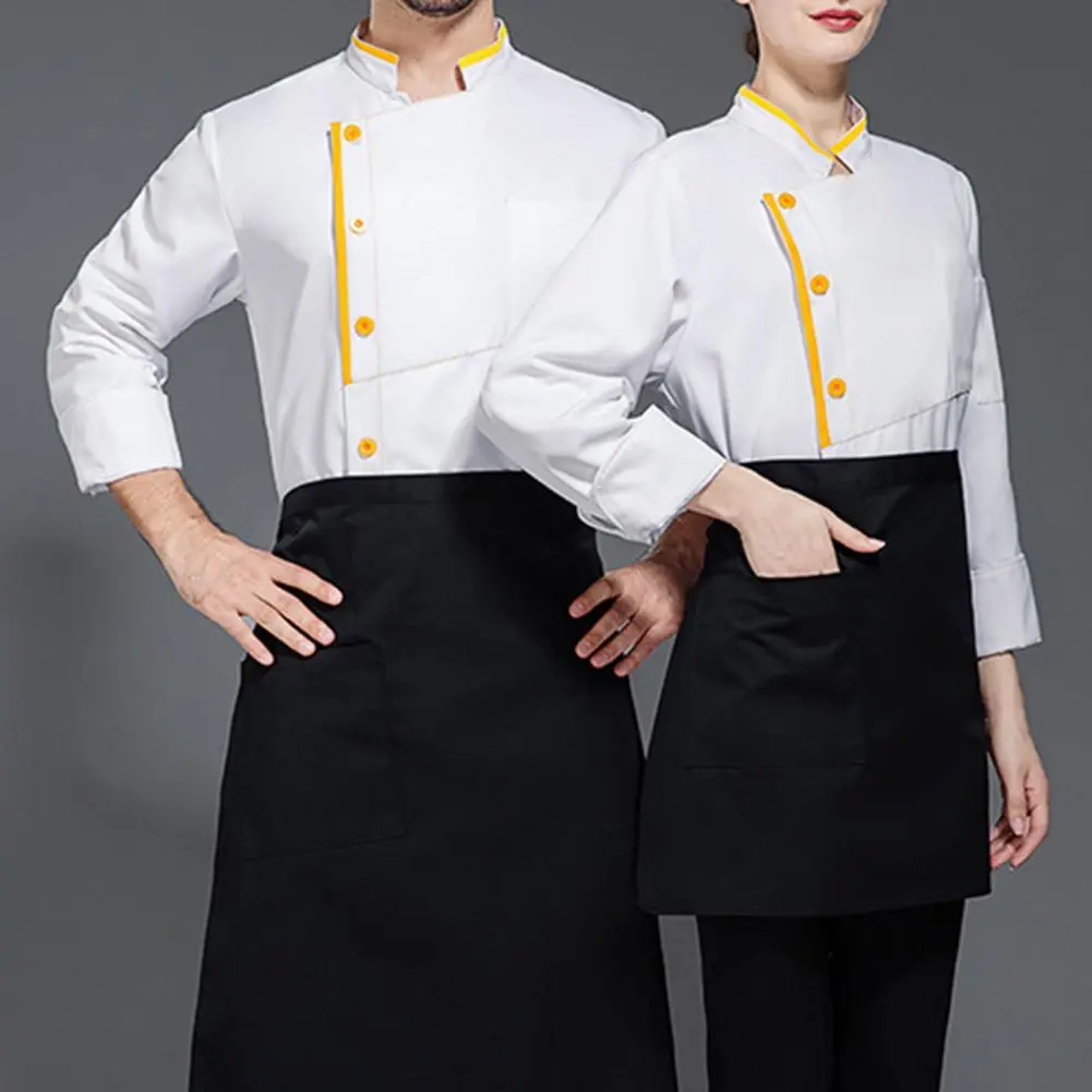 Chef Uniform Short Sleeve Stand Collar Unisex Chef Coat Stain-resistant Cook Kitchen Bakery Canteen Restaurant Waiter shirt