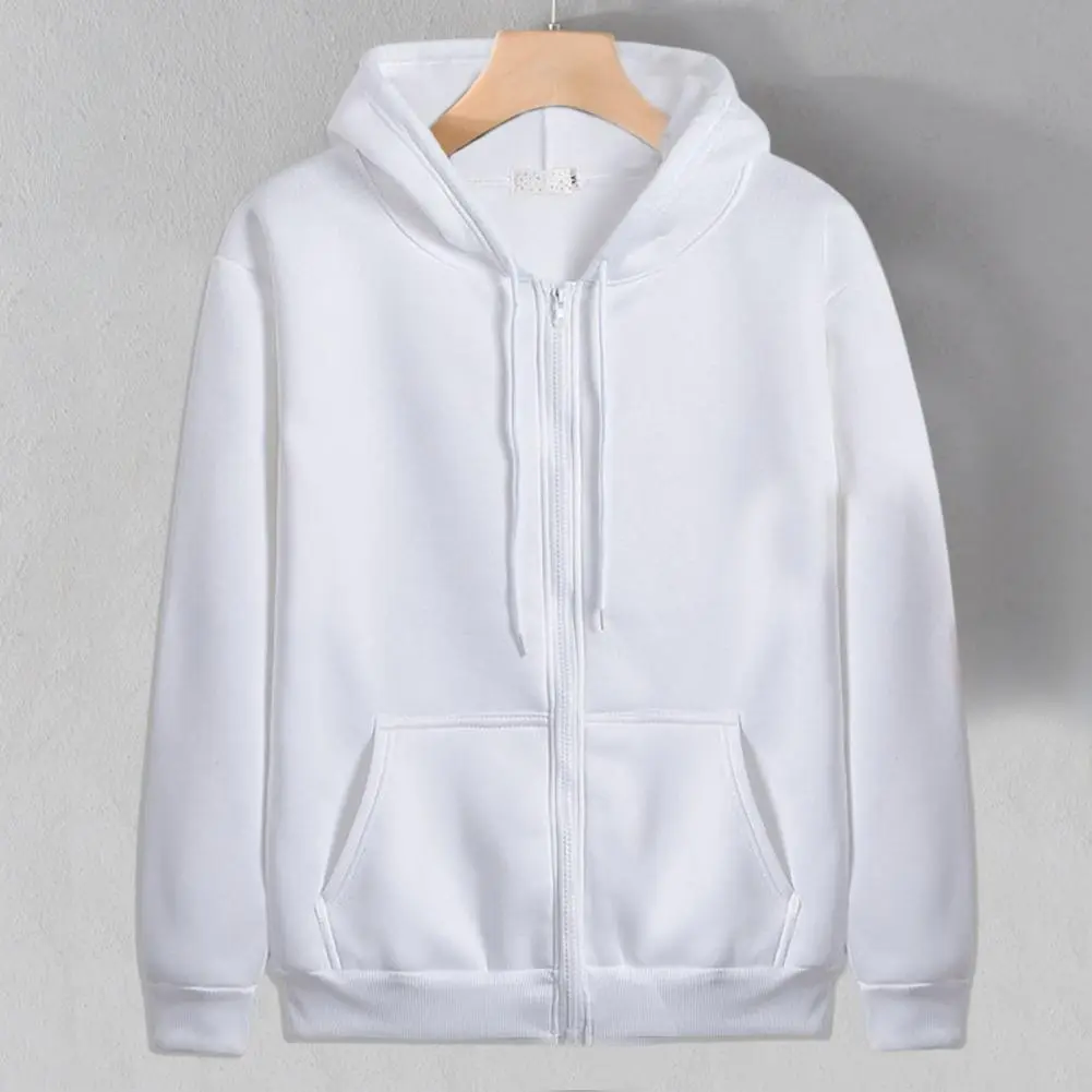 Harajuku Men Hoodie Thick Warm High Street Hoodie Men Retro Zip Up Long Sleeve Loose Jacket Coats Casual Men Outfit Sportswear
