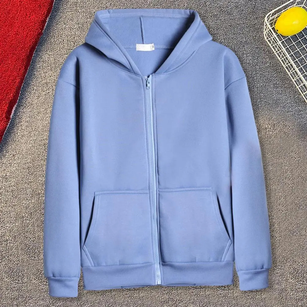 Harajuku Men Hoodie Thick Warm High Street Hoodie Men Retro Zip Up Long Sleeve Loose Jacket Coats Casual Men Outfit Sportswear