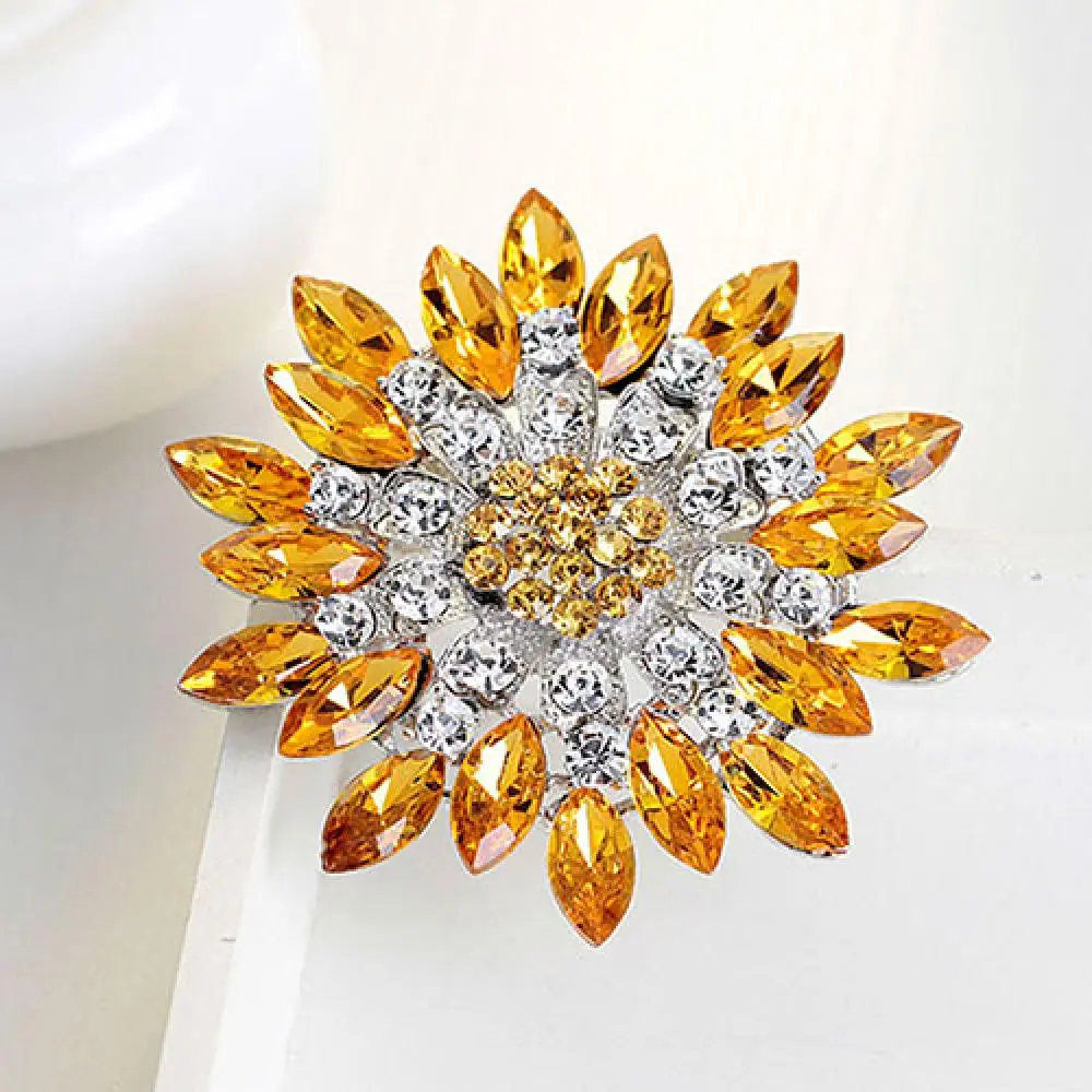 Rhinestone Brooches for Women Crystal Flower Brooch Pin Lapel Pin Wedding Brooch Jewelry Gift Clothes Pins Sweater Coat Brooch