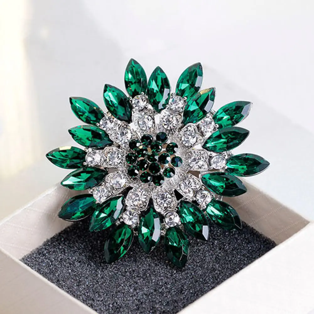 Rhinestone Brooches for Women Crystal Flower Brooch Pin Lapel Pin Wedding Brooch Jewelry Gift Clothes Pins Sweater Coat Brooch