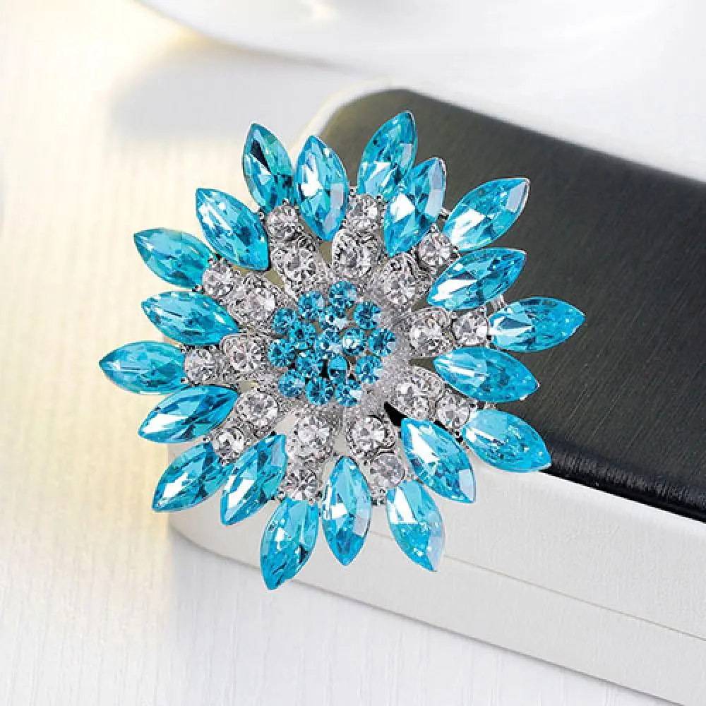 Rhinestone Brooches for Women Crystal Flower Brooch Pin Lapel Pin Wedding Brooch Jewelry Gift Clothes Pins Sweater Coat Brooch