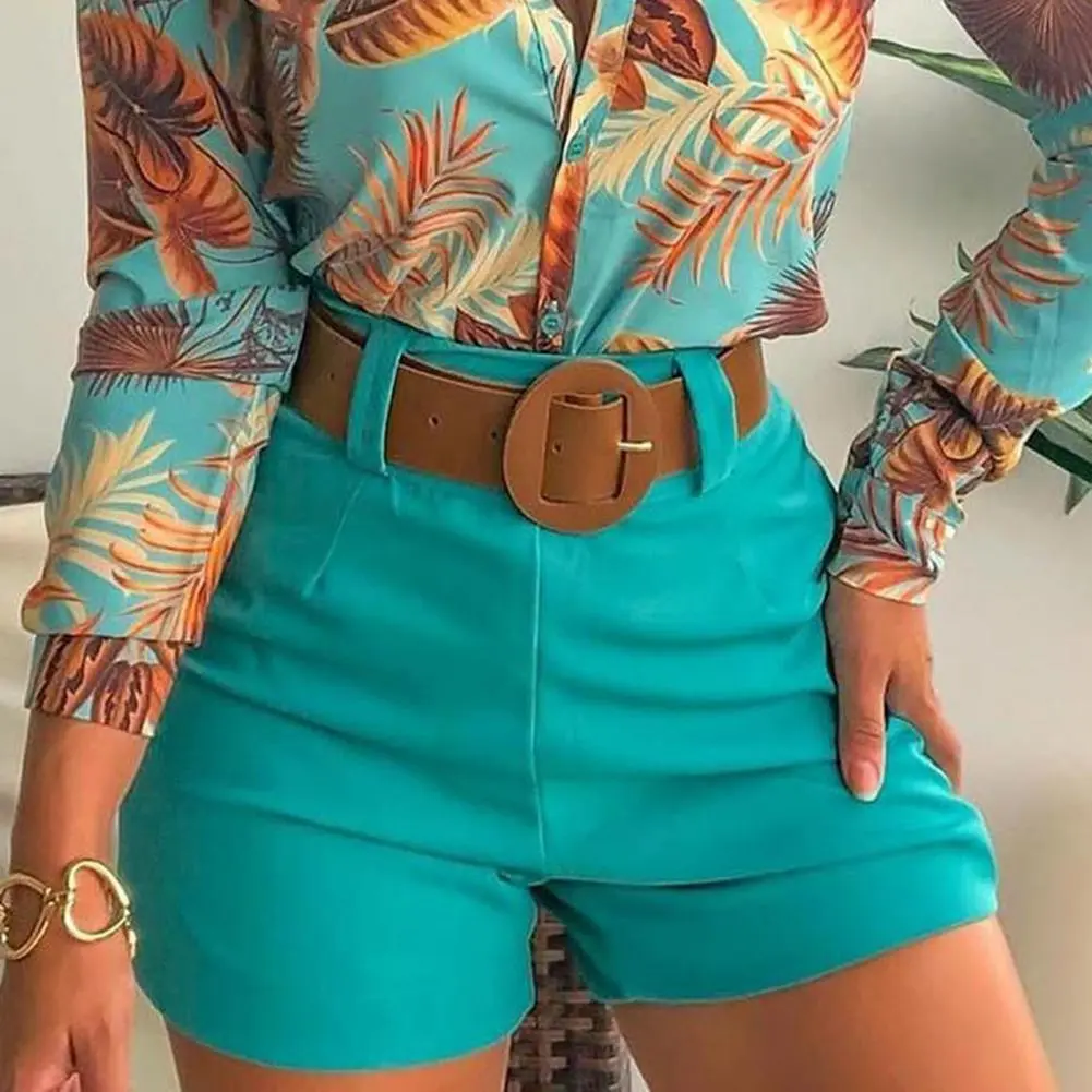 Skinny Hot Pants Women Shorts Streetwear Short Pants Summer Chic High Waist Solid Color Back Zipper Slim Office Lady Shorts