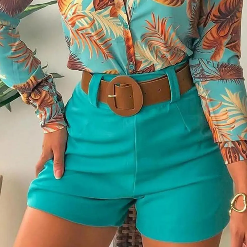 Skinny Hot Pants Women Shorts Streetwear Short Pants Summer Chic High Waist Solid Color Back Zipper Slim Office Lady Shorts