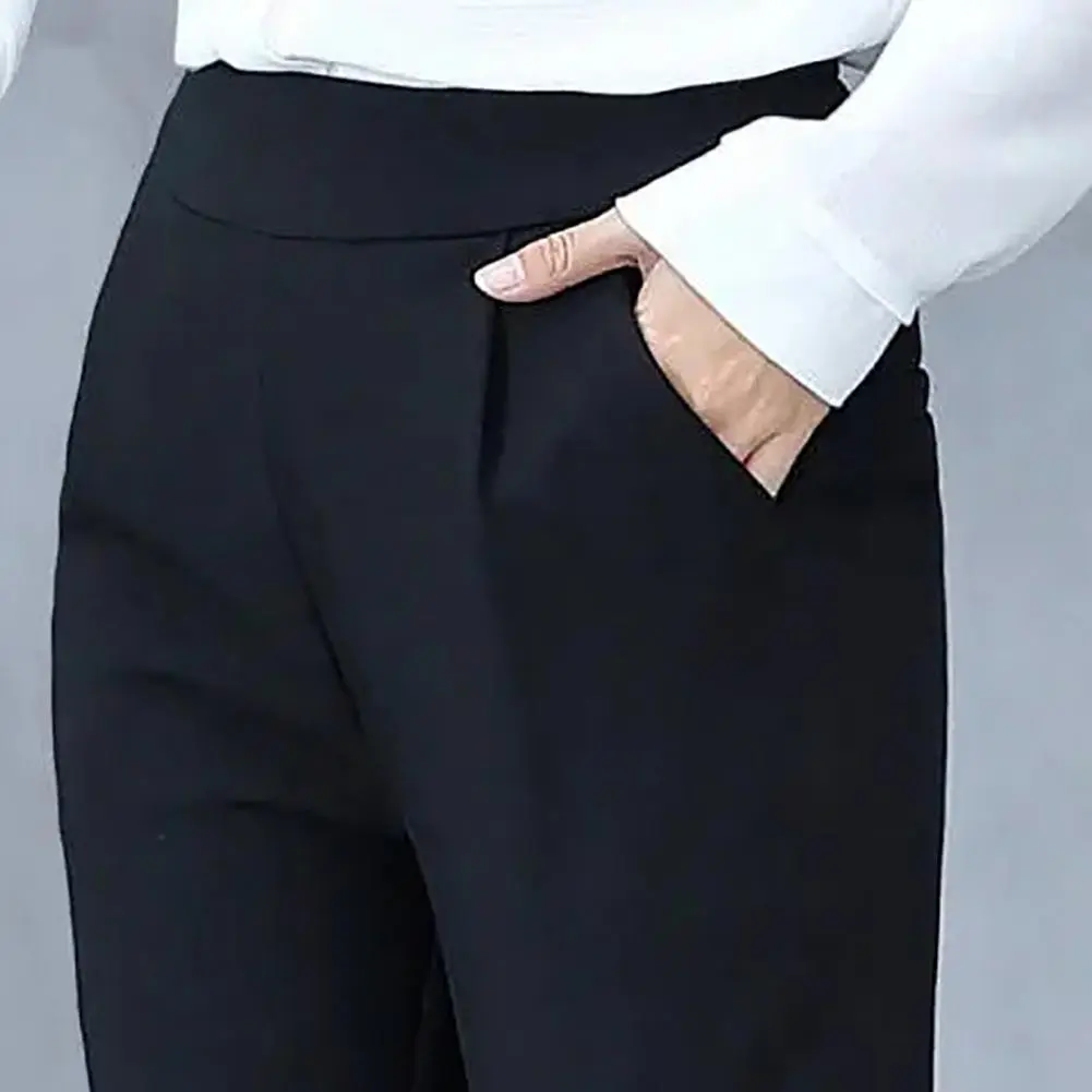 Woman Pants High Waist All Match Elegant Commute Thin Solid Color Suit Pants Solid Color Woman Office Pants Business Trousers