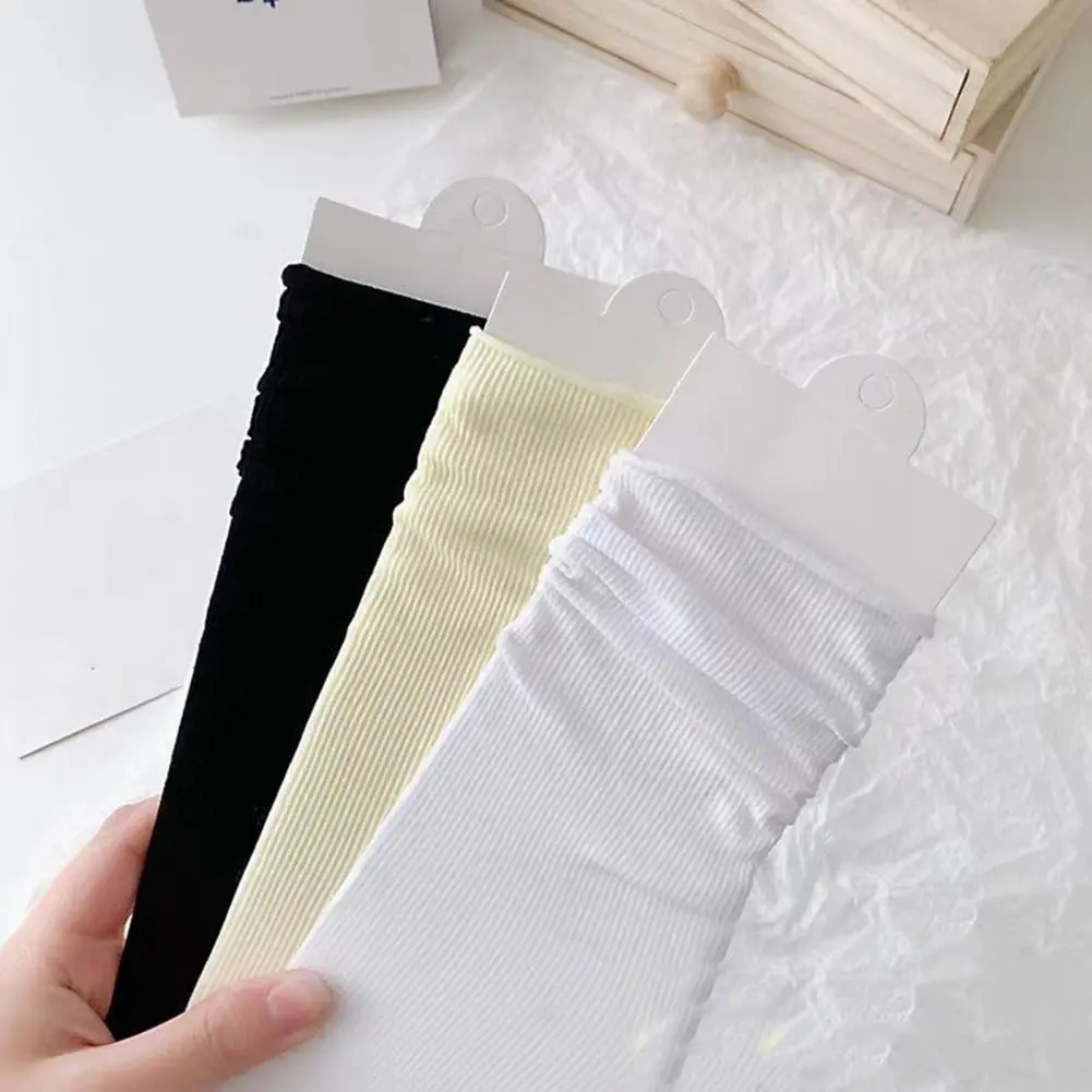 Daily Wear Socks Durable Socks Breathable Ice Silk Crew Socks for Women Ultra Thin Cooling for Summer Casual Calf High Ladies