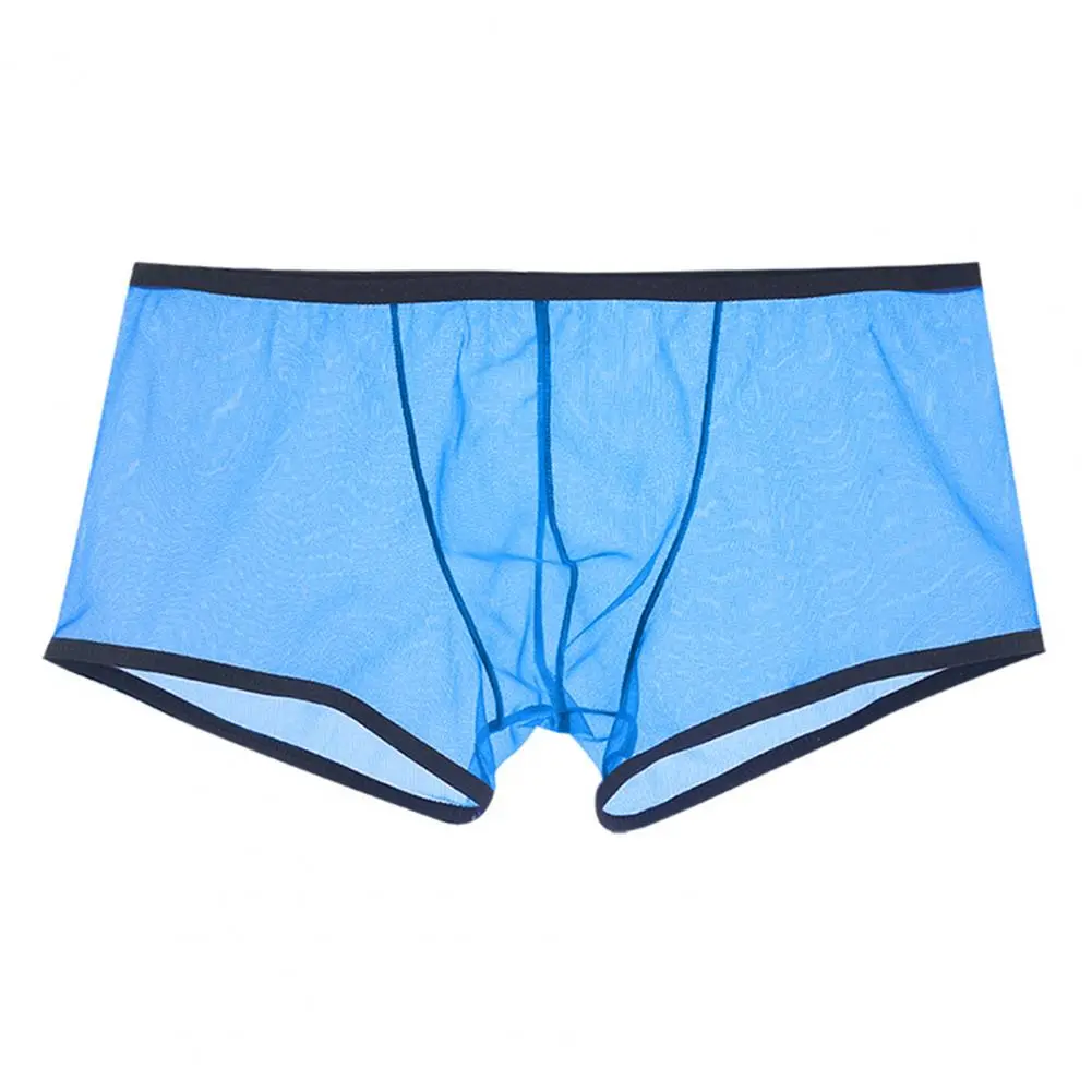 Men Boxers U Convex Low Waist Mesh Boxers See Through Underpants Underwear Contrast Color Clear Panties Men Briefs Underwear