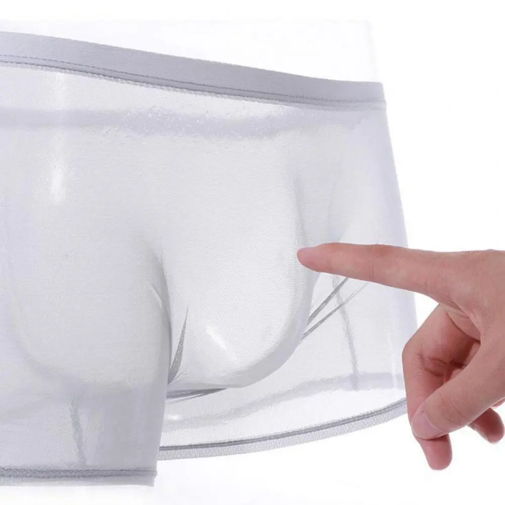 See-through Men Shorts Briefs Men Shorts Breathable Seamless Sexy Men's Mesh Shorts Ultra-thin See-through Underpants Panties