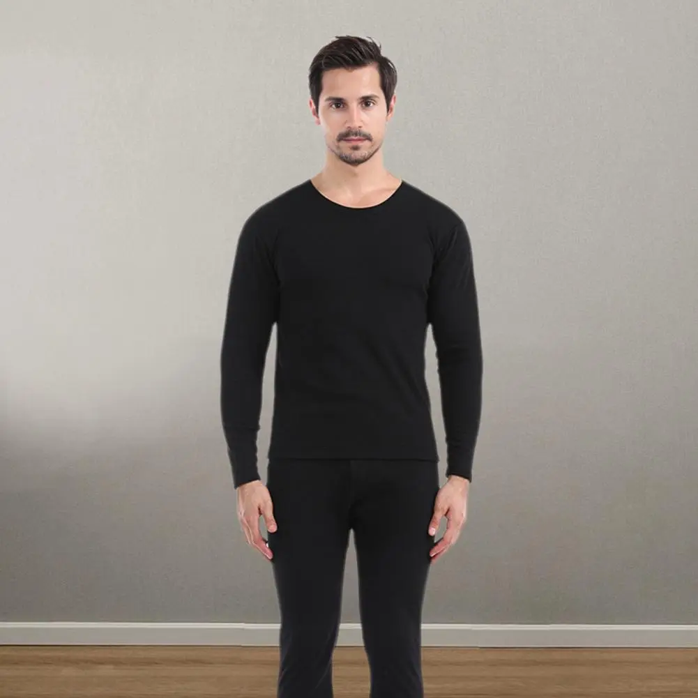 2025 Thickened Thermal Men Long Johns Plush Linning Temperature Locking Pajamas Set Men Pajamas Set Warm Slim Fit Home Pants Set